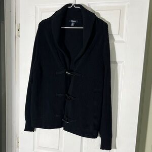 Chaps Black Toggle Cardigan